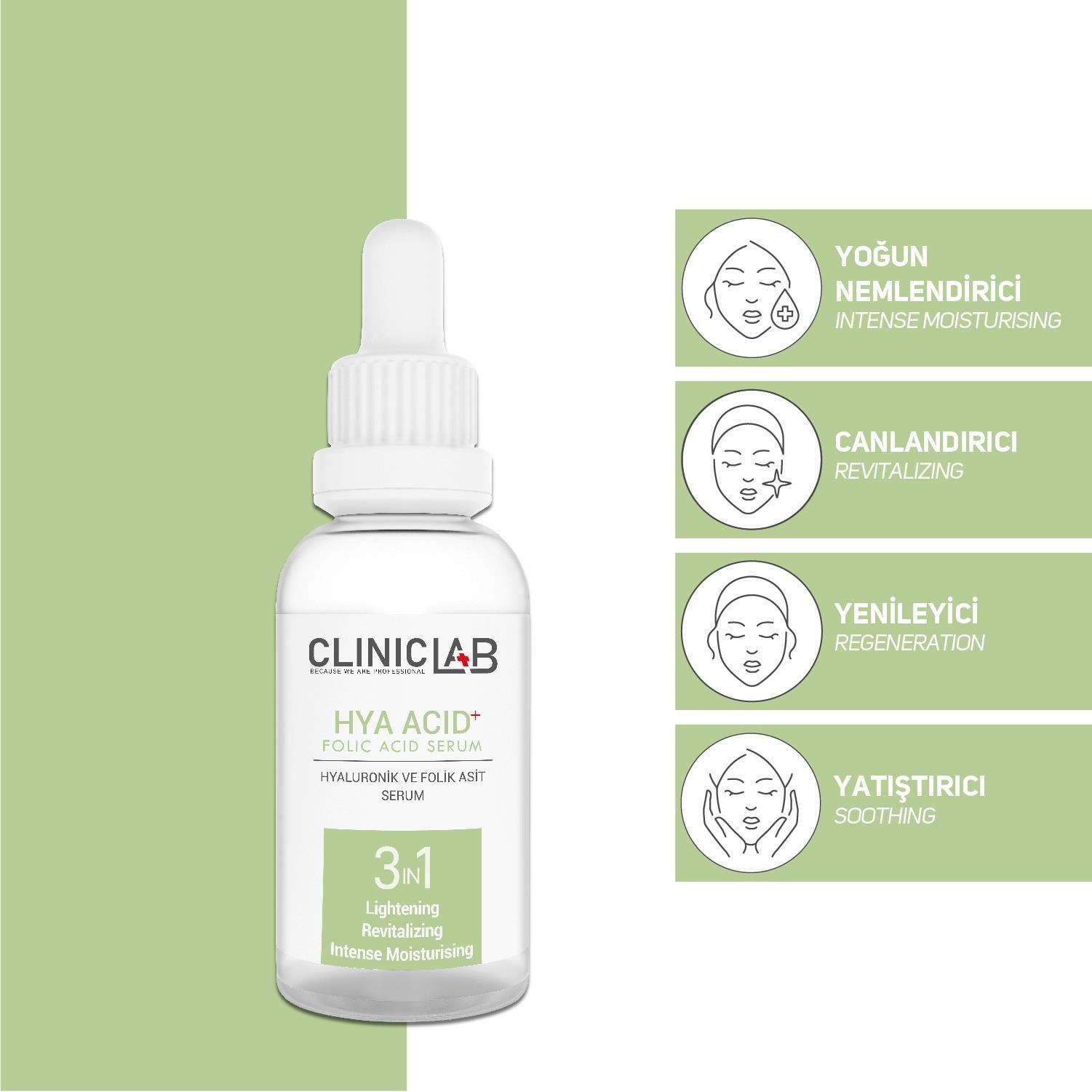 Cliniclab Hyaluronik ve Folik Asit Serum 30 ml-Cliniclab