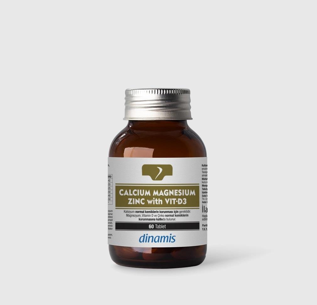 Dinamis Calcium Magnesium Zinc D3 - 60 Tablet-Dinamis