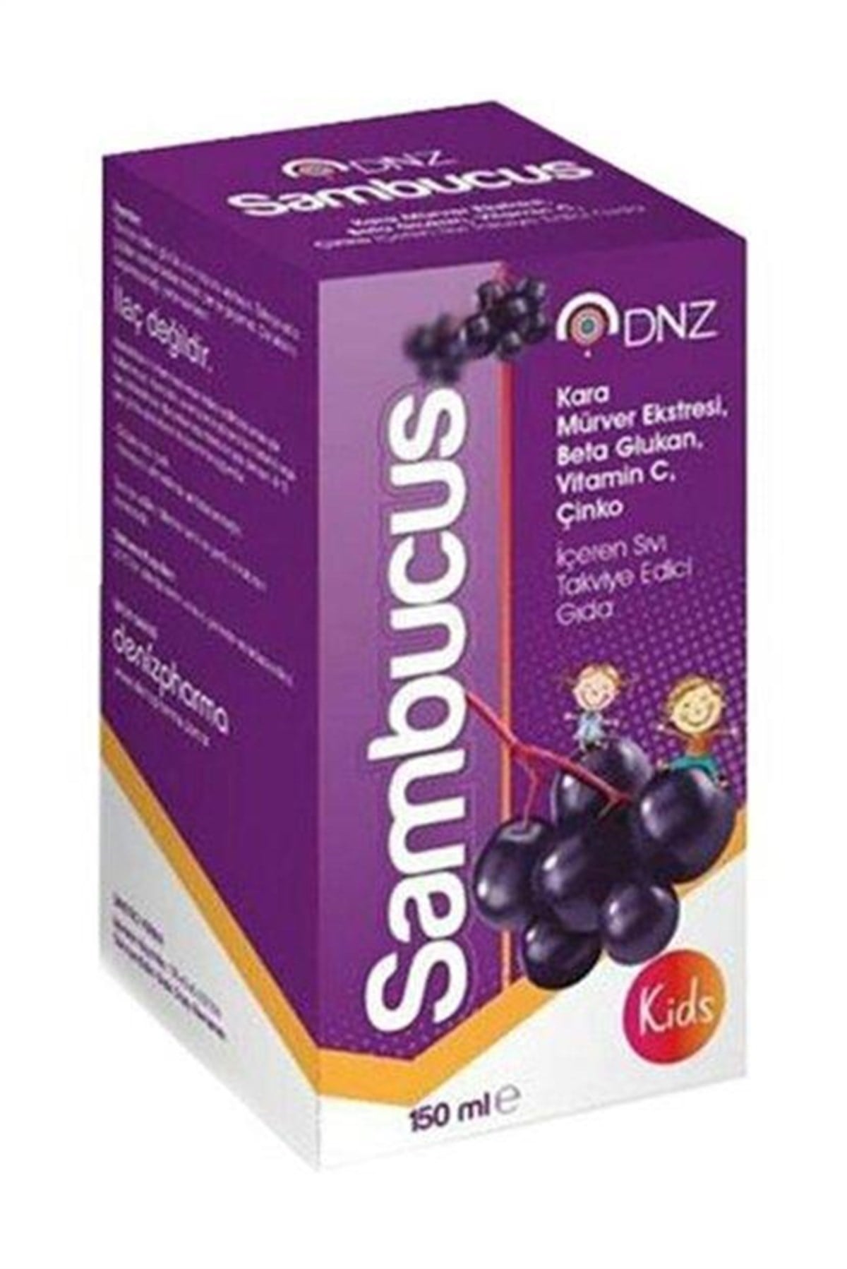 DNZ Sambucus Kara Mürver Şurup Beta Glukan Çinko 125 Ml