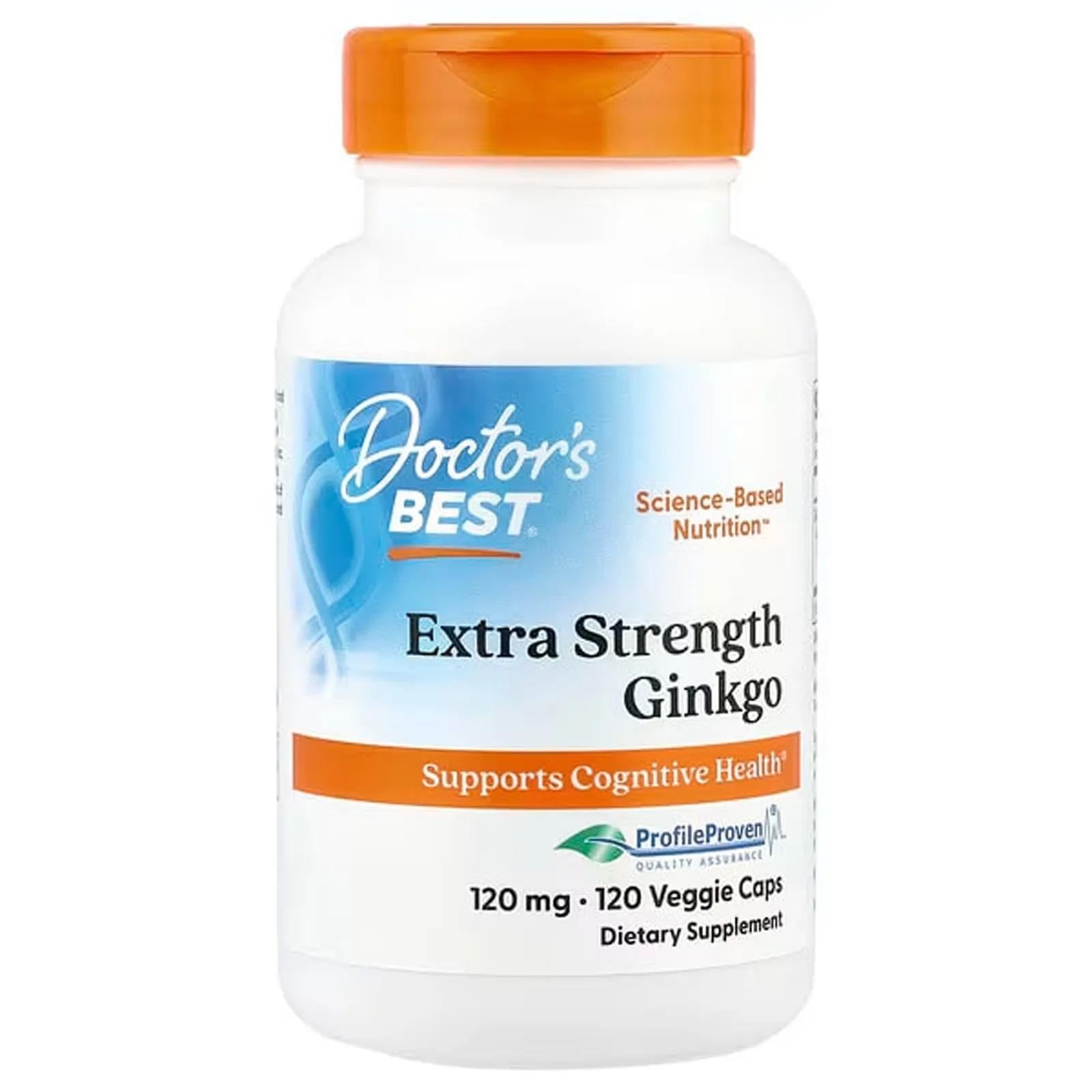 Doctor's Best Extra Strength Ginkgo 120 mg 120 Veggie Caps-Doctor's Best