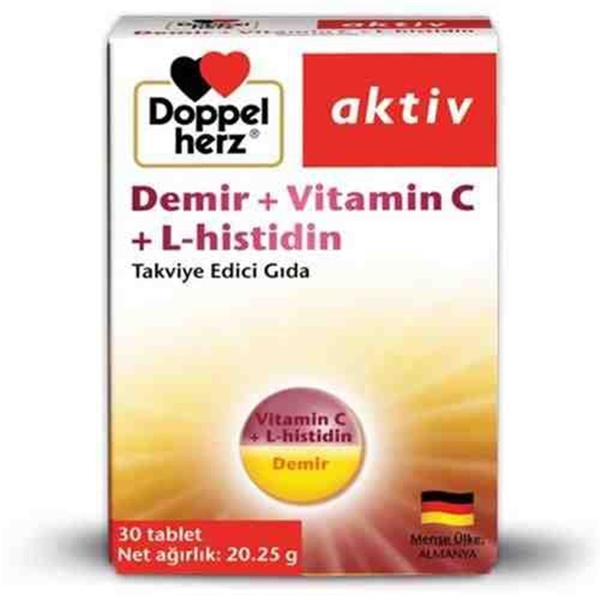 Doppelherz Aktiv Demir+Vitamin C+L-Histidin 30 Tablet