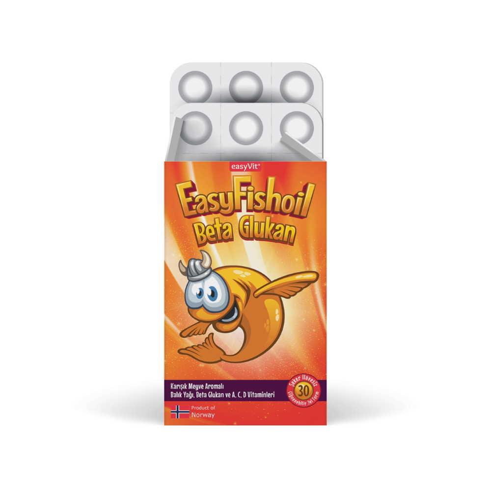 EasyFishoil Beta Glukan Çiğnenebilir 30 Jel Form-Easyvit