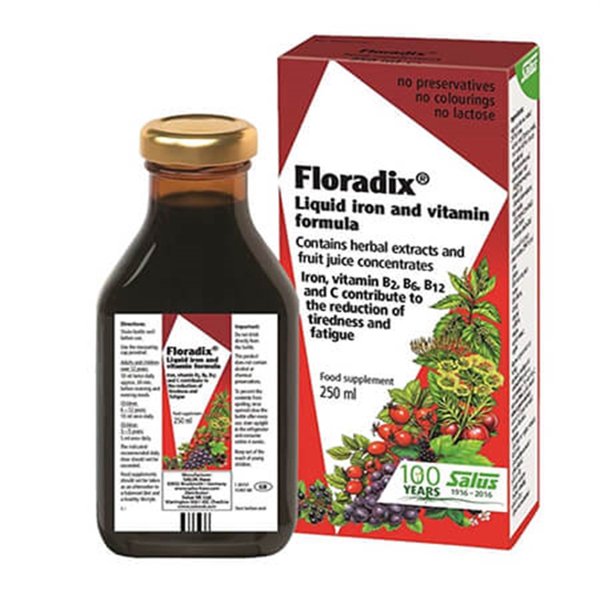 Floradix Demir Ve Vitaminler İçeren Sıvı Takviye Edici Gıda 250 Ml-Hiperfarma
