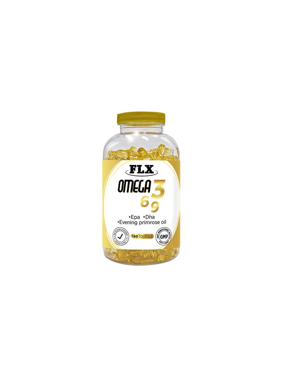 FLX Omega 3-6-9 Balık Yağı DHA-EPA 180 Softgel-FLX