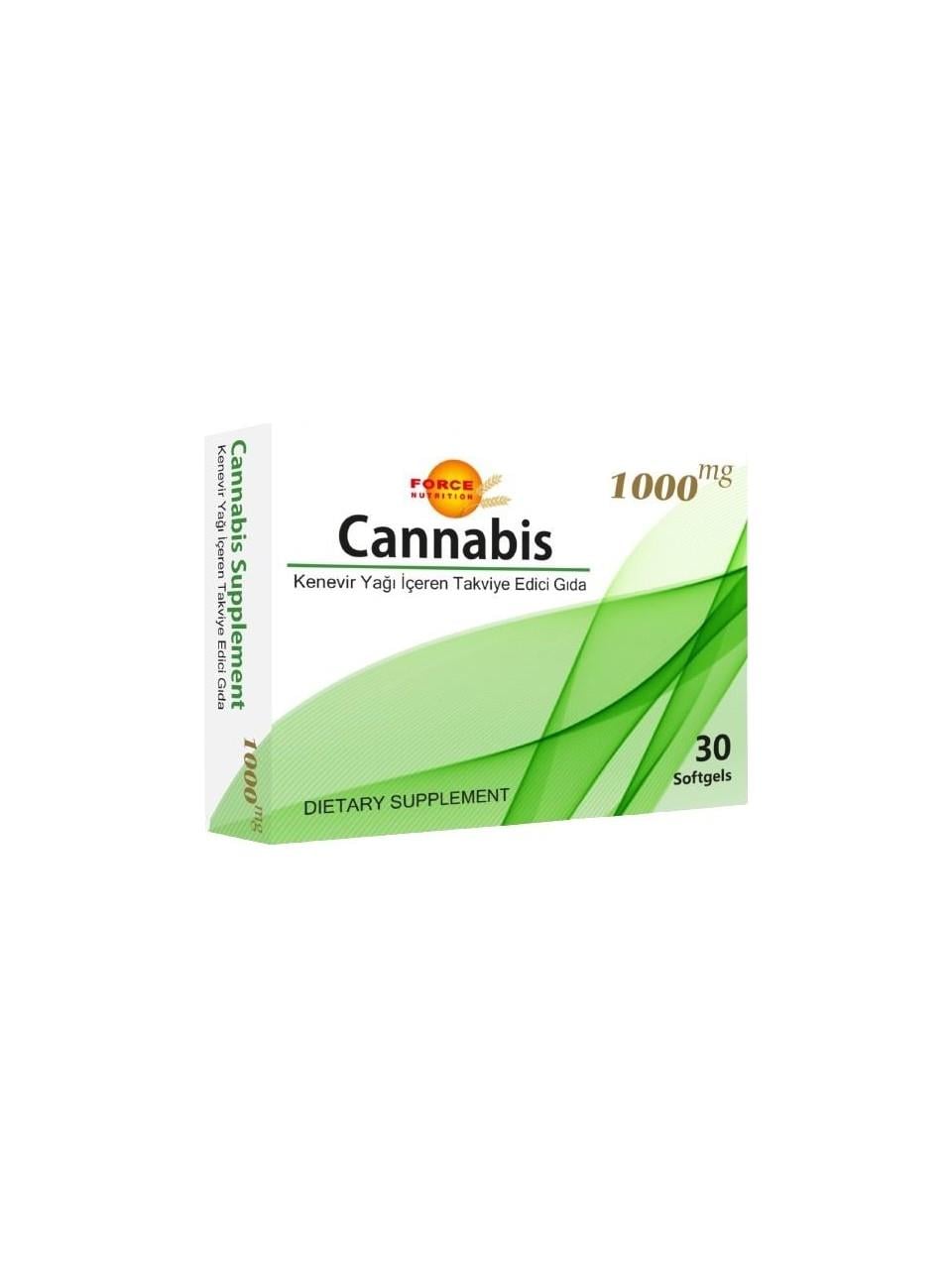 Force Nutrition Cannabis Kenevir Tohumu Yağı 1000 mg 30 Softgel-FORCE NUTRITION