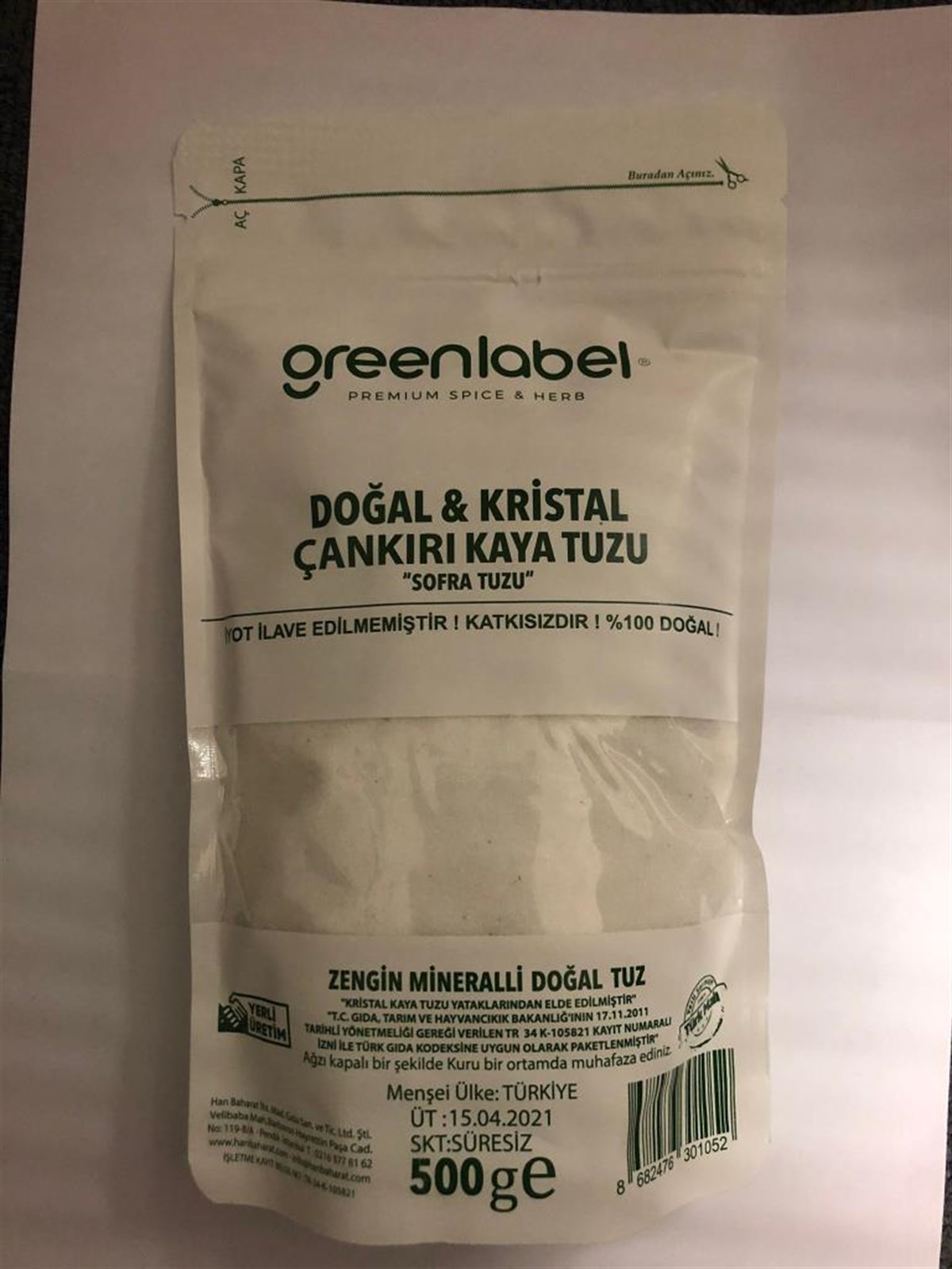 Green Label Çankırı Kaya Tuzu 500 gr
