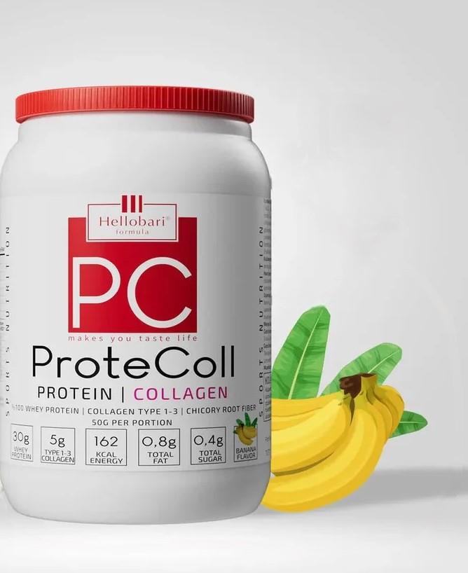 Hellobari Formula Protecoll Whey Protein & Kolajen Muz Aromalı 21 Porsiyon-Hellobari Formula
