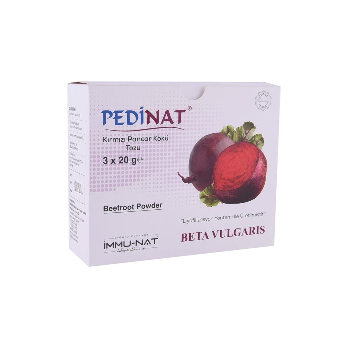 İmmu-Nat Pedinat Kırmızı Pancar Kökü Tozu 3 x 20 gr