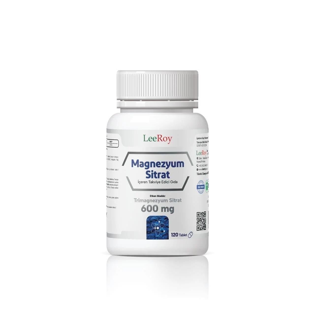 Leeroy Magnezyum Sitrat 600 mg 120 Tablet-LeeRoy