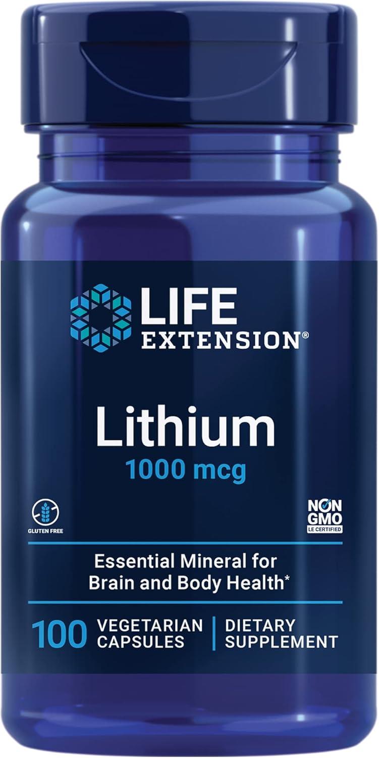 Life Extension Lithium 1000 Mcg 100 Vegetarian Capsules-Life Extension