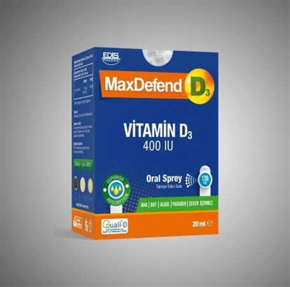 Maxdefend D3 400 IU Oral Sprey 20 ml