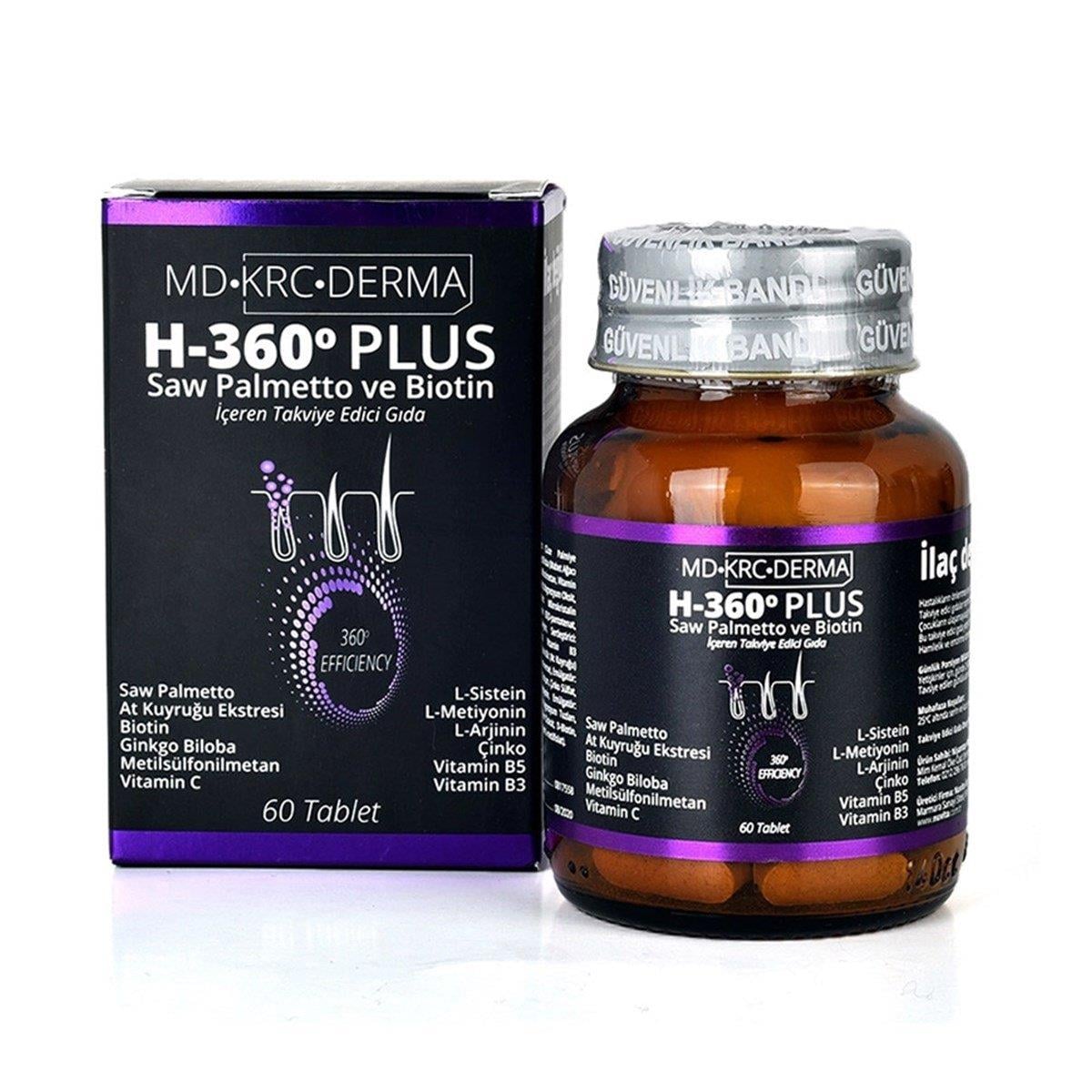 MD.KRCDERMA Hair 360 Plus Saw Palmetto ve Biotin 60 Tablet-MD.KRCDERMA