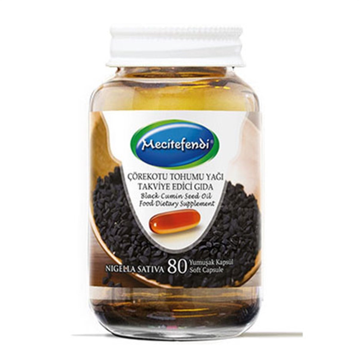 Mecitefendi Çörekotu Yağı Kapsül 80 Kapsül 1300 Mg