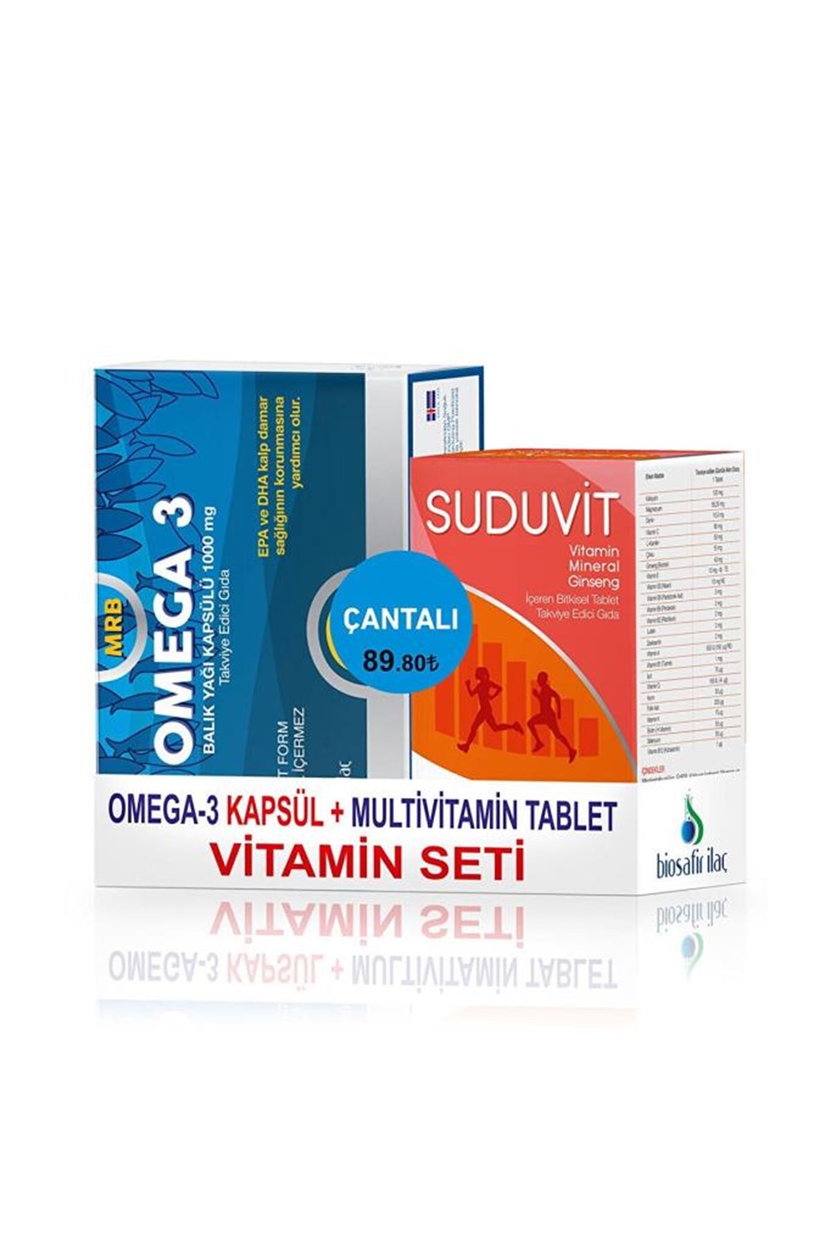 MRB Omega 3 30 Kapsül + Suduvit Multivitamin 30 Tablet Vitamin Seti Çanta Hediyeli