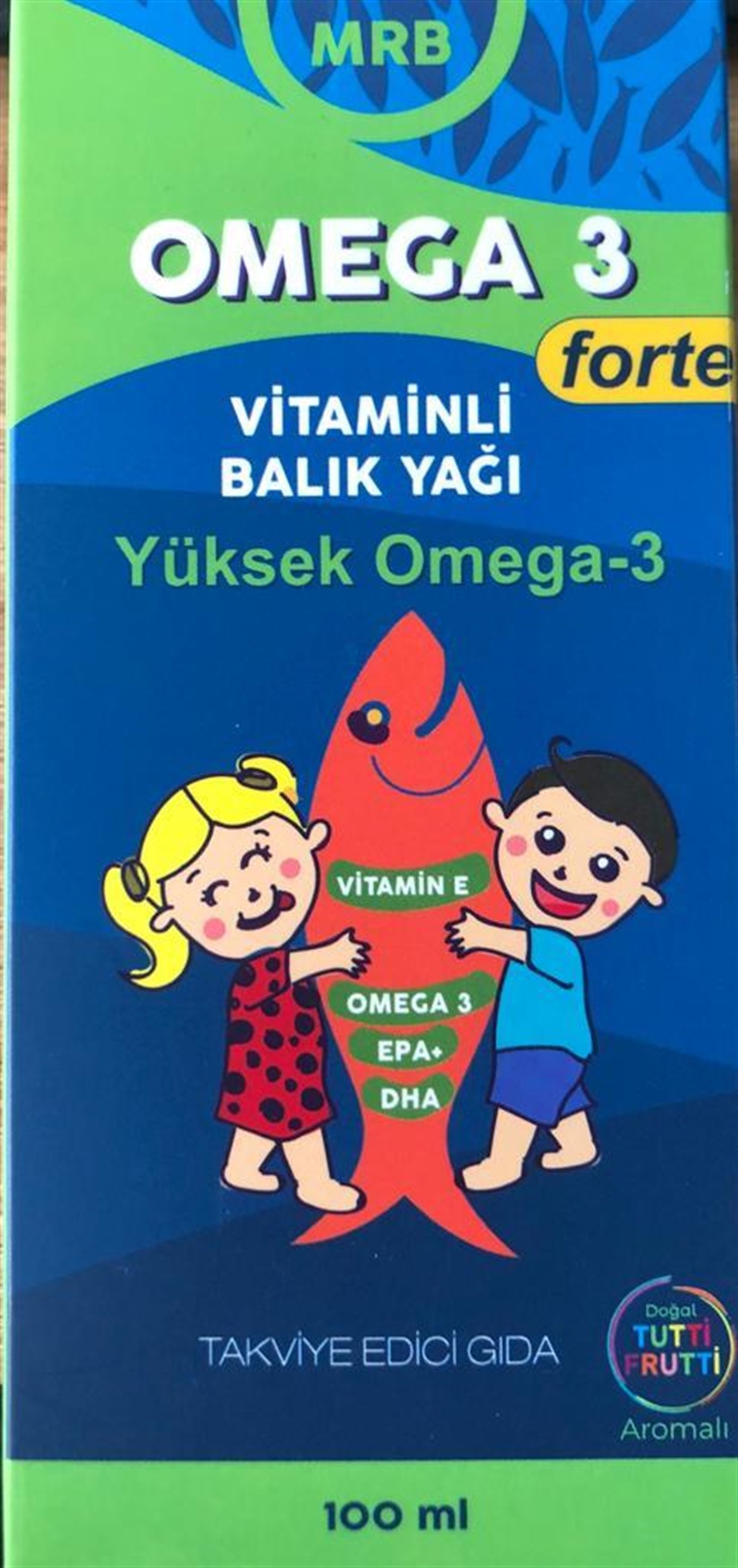 MRB Omega 3 Forte Balık Yağı Şurup 100 ml Tutti Frutti Aromalı