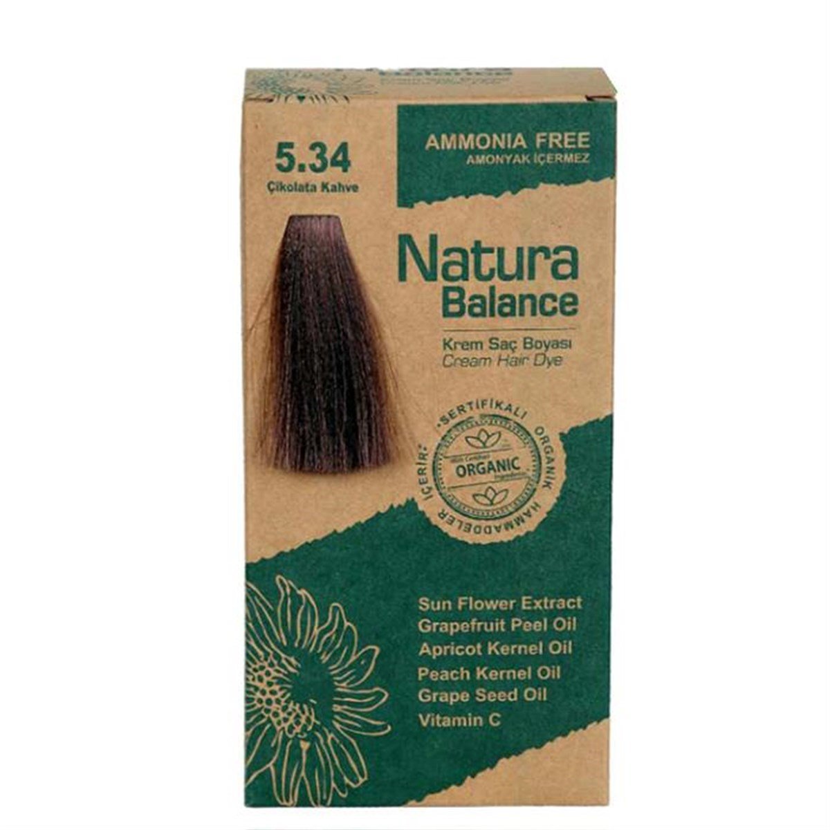 Natura Balance Krem Saç Boyası 5.34 Çikolata Kahve Organik