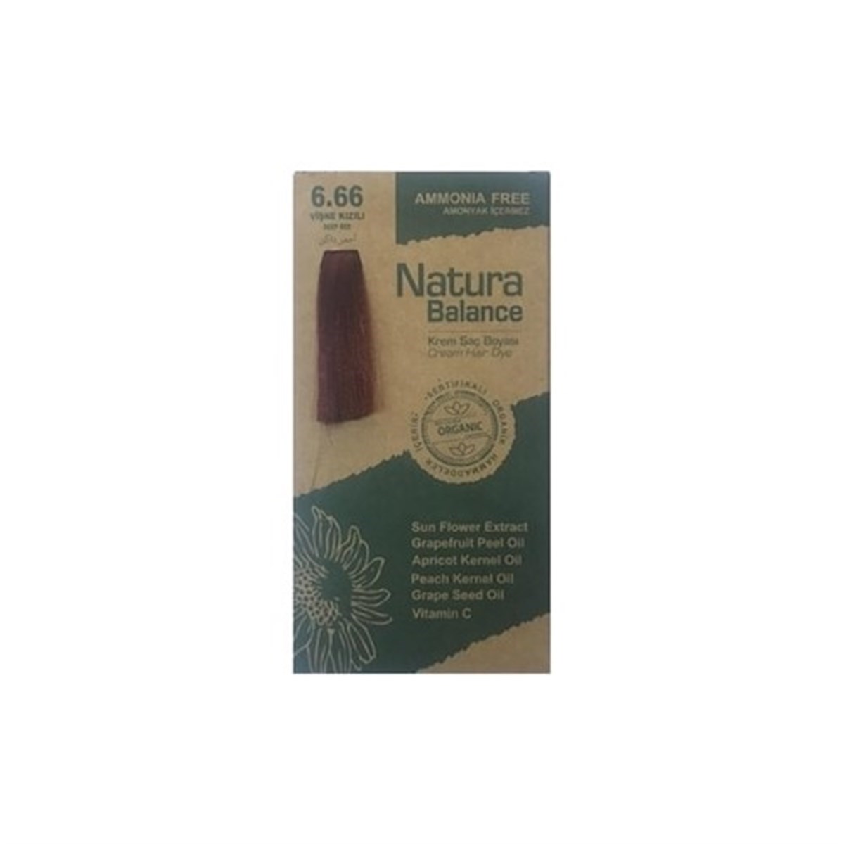 Natura Balance Krem Saç Boyası 6.66 Vişne Kızılı Organik