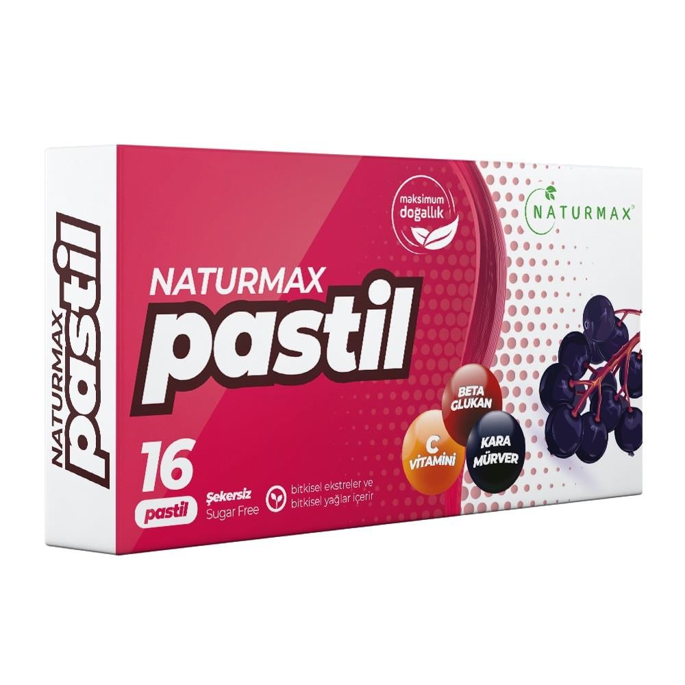 Naturmax Kara Mürver & C Vitamini & Beta Glukan Pastil 16'lı-NATURMAX