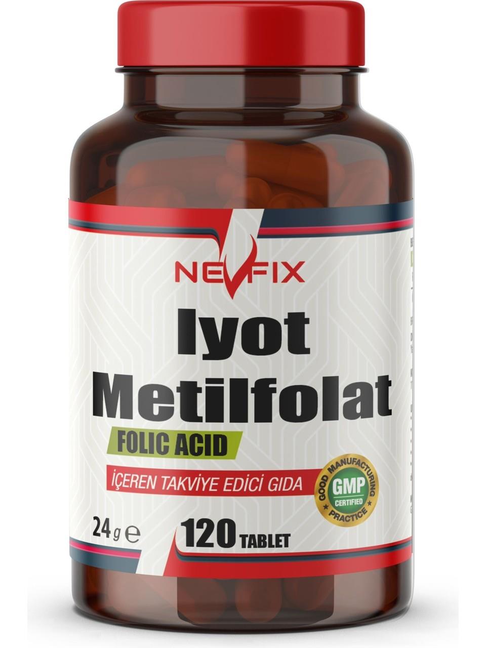 Nevfix İyot & Metilfolat İyodine Folik Asit 120 Tablet-Nevfix