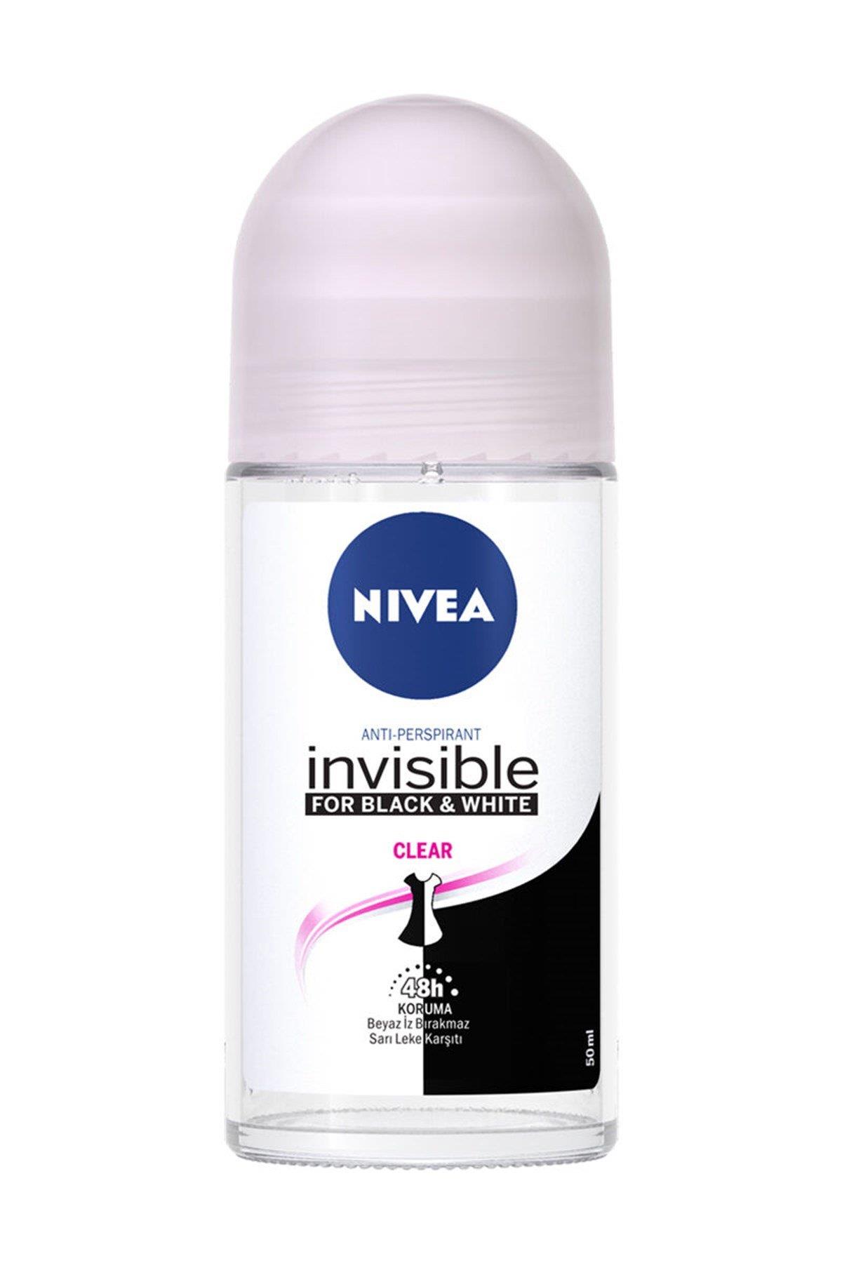 Nivea Invisible For Black & White Roll-On Clear 50 ml-Nivea