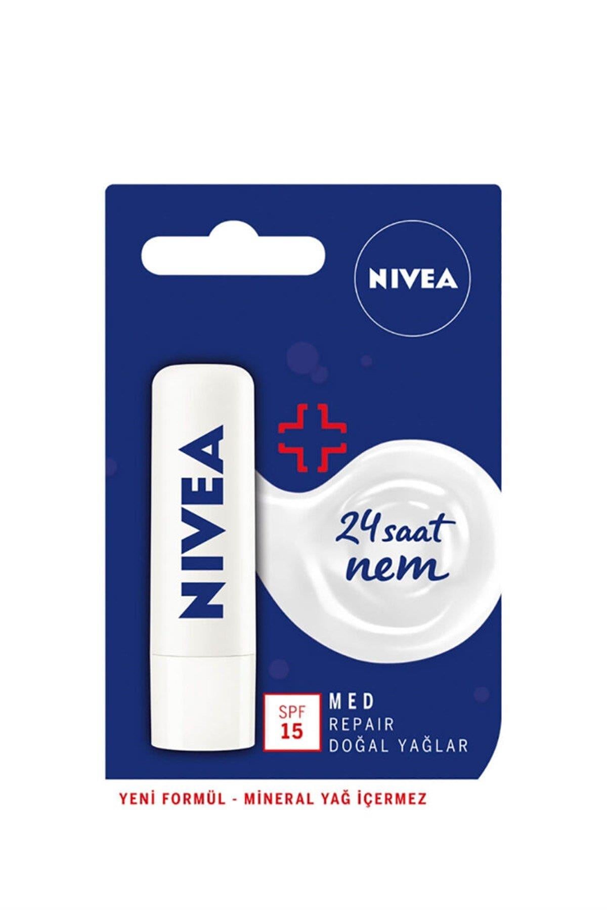 Nivea Lip Stick Med Repair SPF15 24 Saat Nem-Nivea