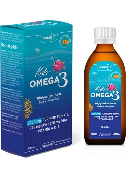 Nouplus Premium Omega Kids Şurup 150 ml-Nouplus