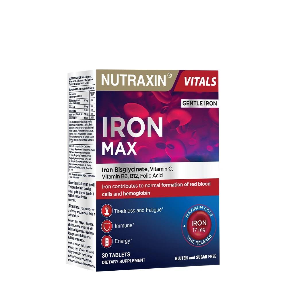 Nutraxin Iron Max 17 mg 30 Tablet-Nutraxin
