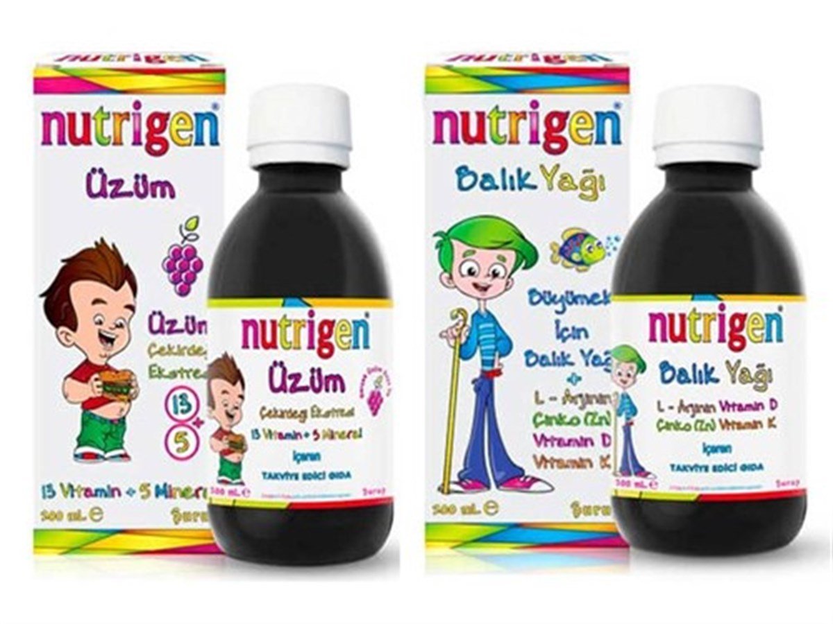 Nutrigen İkili Set ( Nutrigen Portakal Aromalı Balık Yağı Şurubu 200 ml & Nutrigen Üzüm Çekirdeği Ekstreli Şurup 200 ml )