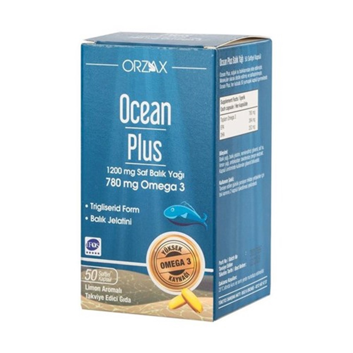 Oceans Plus 1200 Mg Saf Balık Yağı 50 Kapsül