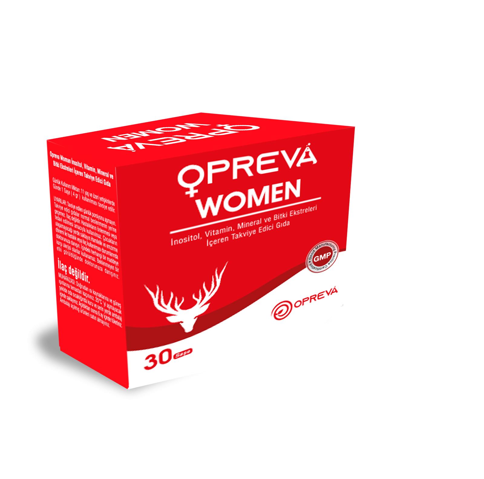 Opreva Women Miyo İnositol D-Kiro İnositol L-Arginin Ginseng İçeren 30 Saşe-Opreva