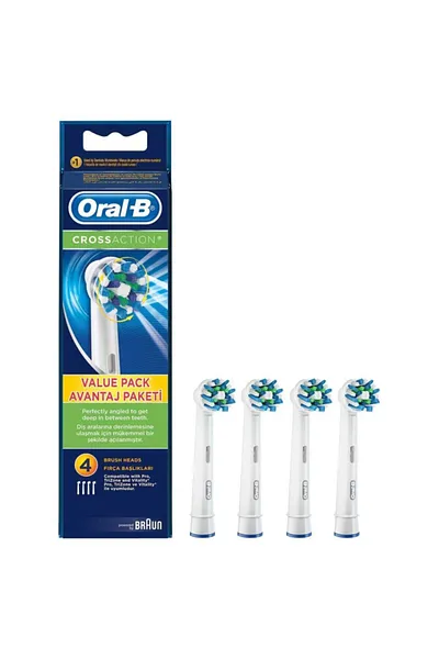 Oral-B Cross Action Şarjlı Diş Fırçası Yedek Başlık 4'lü-Oral-B
