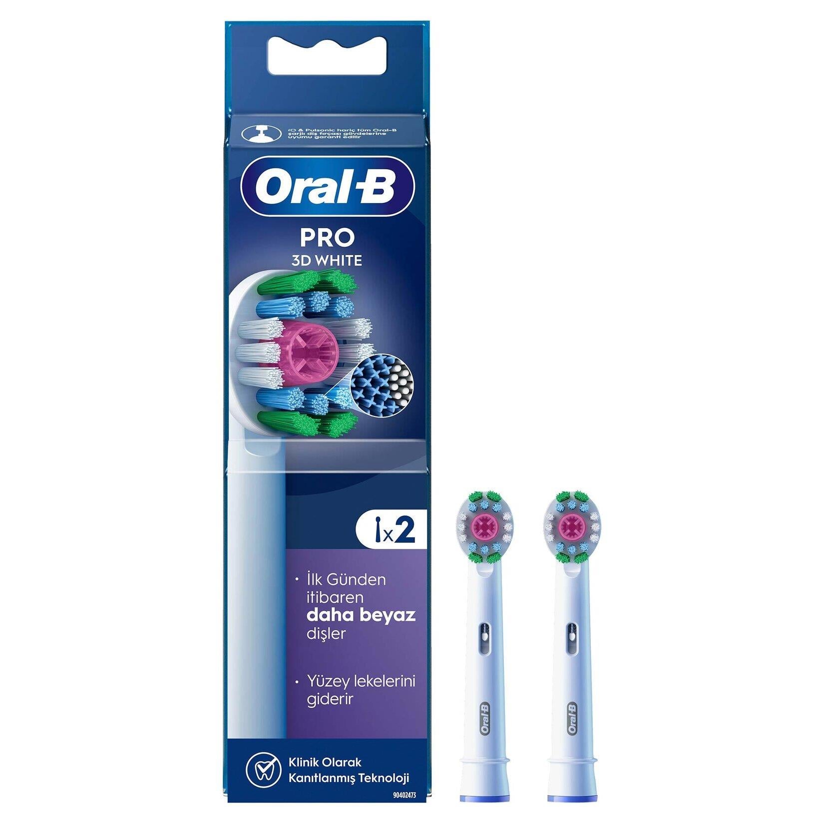 Oral-B Şarjlı Yedek Başlık 3D White Luxe Diş Fırçası 2'li-Oral-B