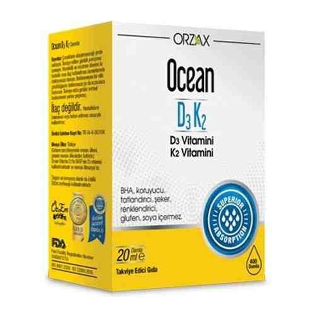 Orzax Ocean D3K2 Damla 20ml