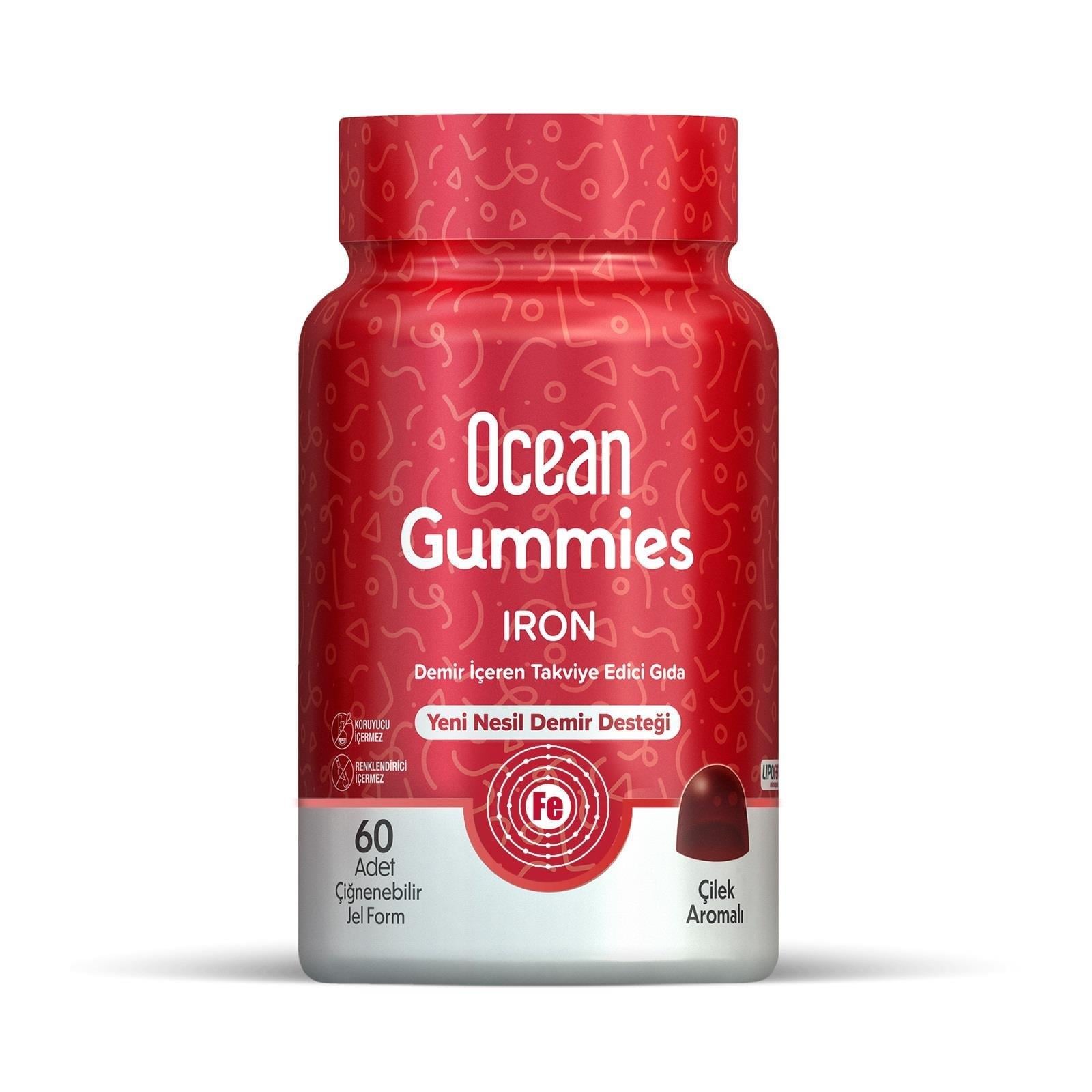 Orzax Ocean Gummies İron Demir 60 Çiğnenebilir Jel-Orzax