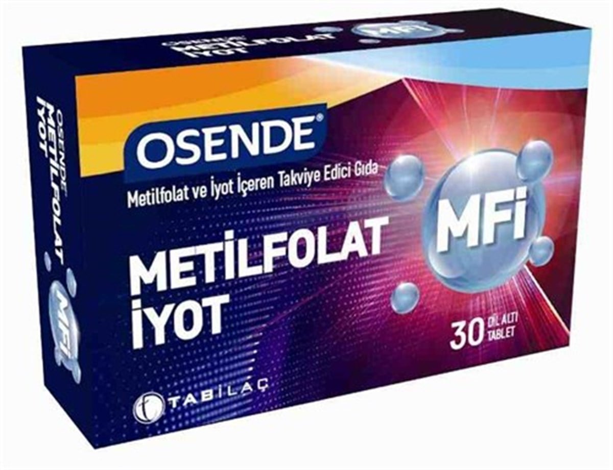 Osende MFİ Metilfolat + İyot içeren 30 Dil Altı Tableti