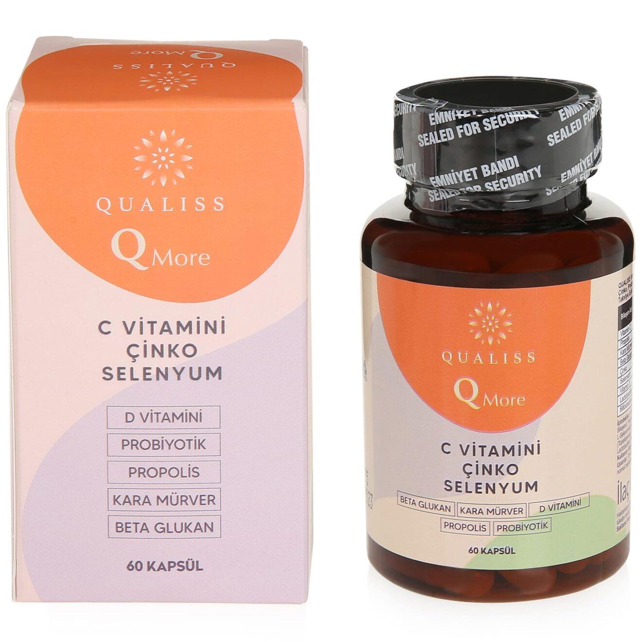 Qualiss Q More C Vitamini Propolis Kara Mürver Beta Glukan 60 Kapsül-Qualiss