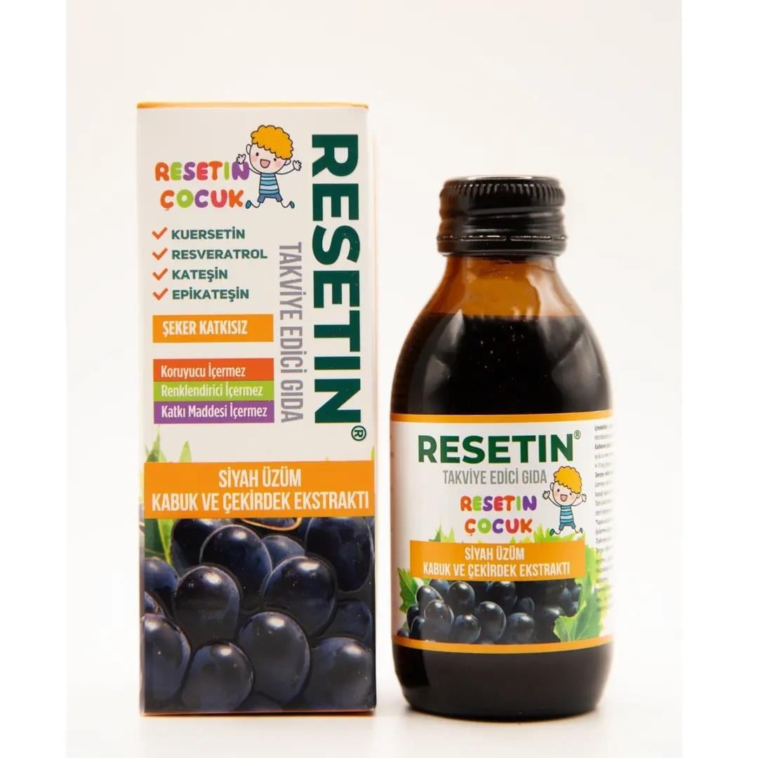 Resetin Çocuk Siyah Üzüm Kabuk ve Çekirdek Ekstraktı 125 ml-Resetin