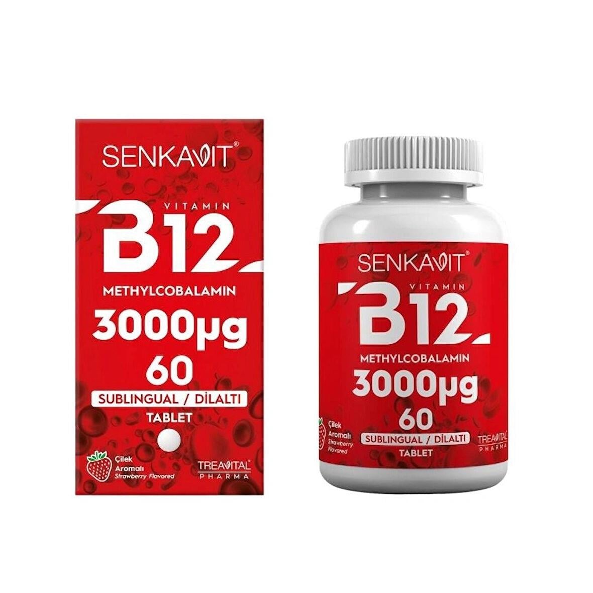 Senkavit B12 3000 mcg Dil Altı Sublingual 60 Tablet-Senkavit