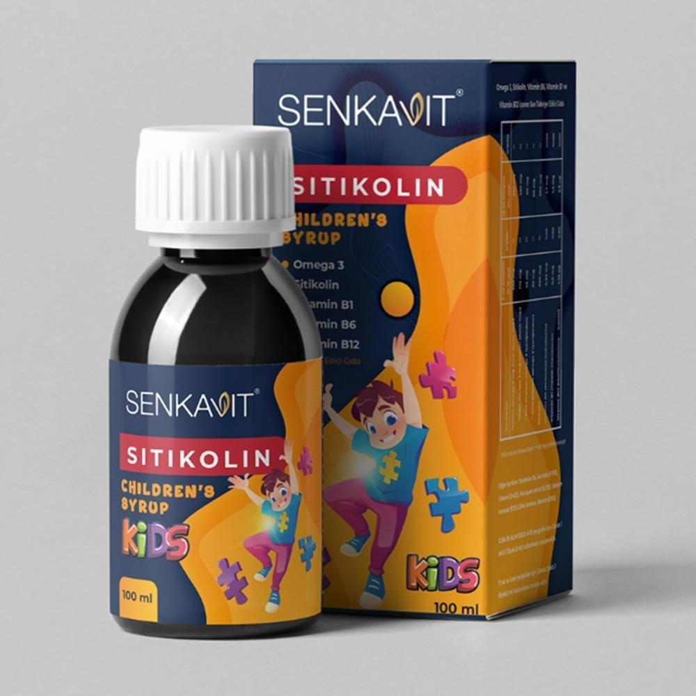 Senkavit Kids Sitikolin + Omega 3 + Vitamin B1 B6 B12 İçeren 100 ml Şurup-Senkavit