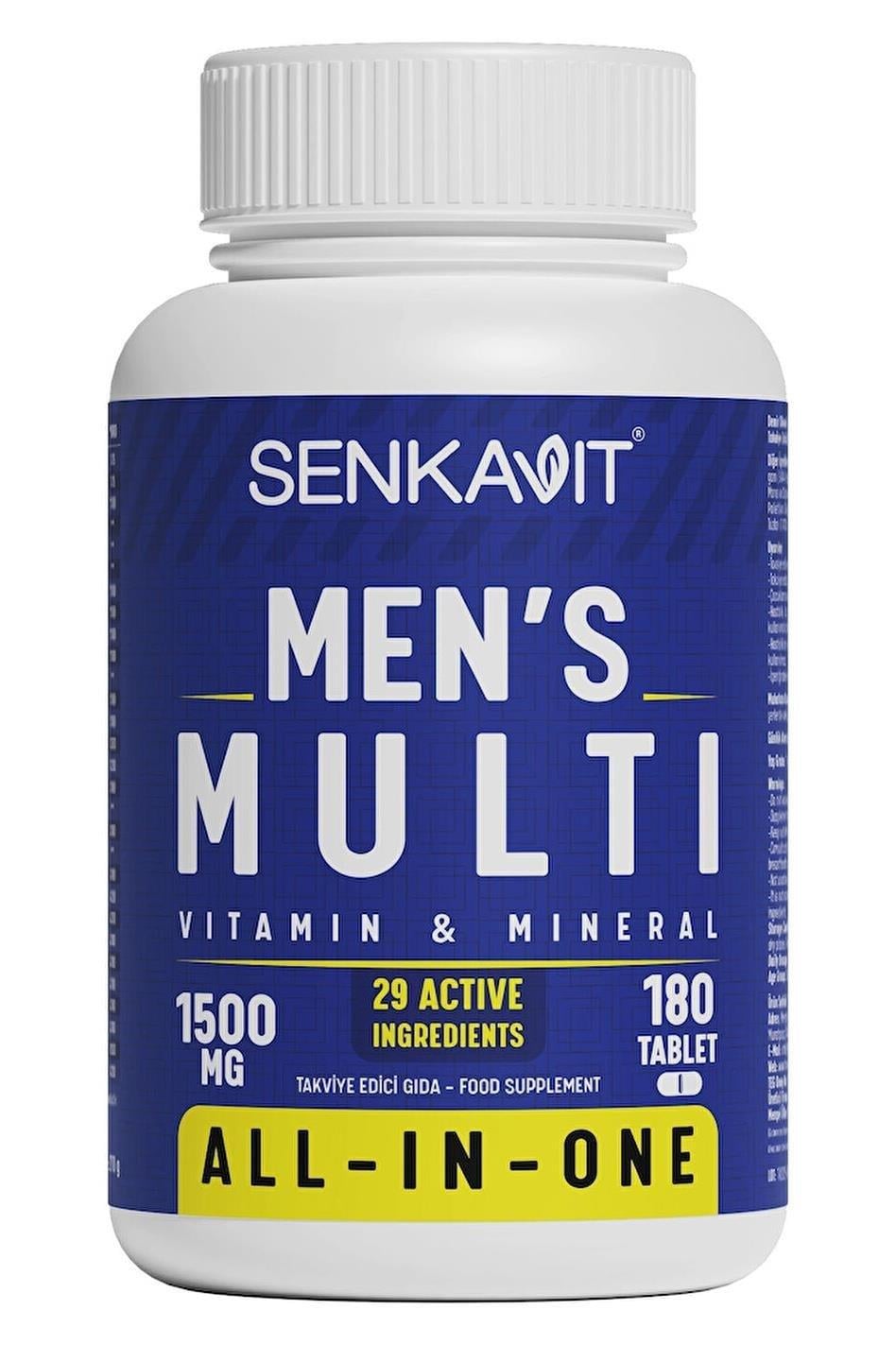 Senkavit Men's Multivitamin ve Multimineral Complex 180 Tablet-Senkavit