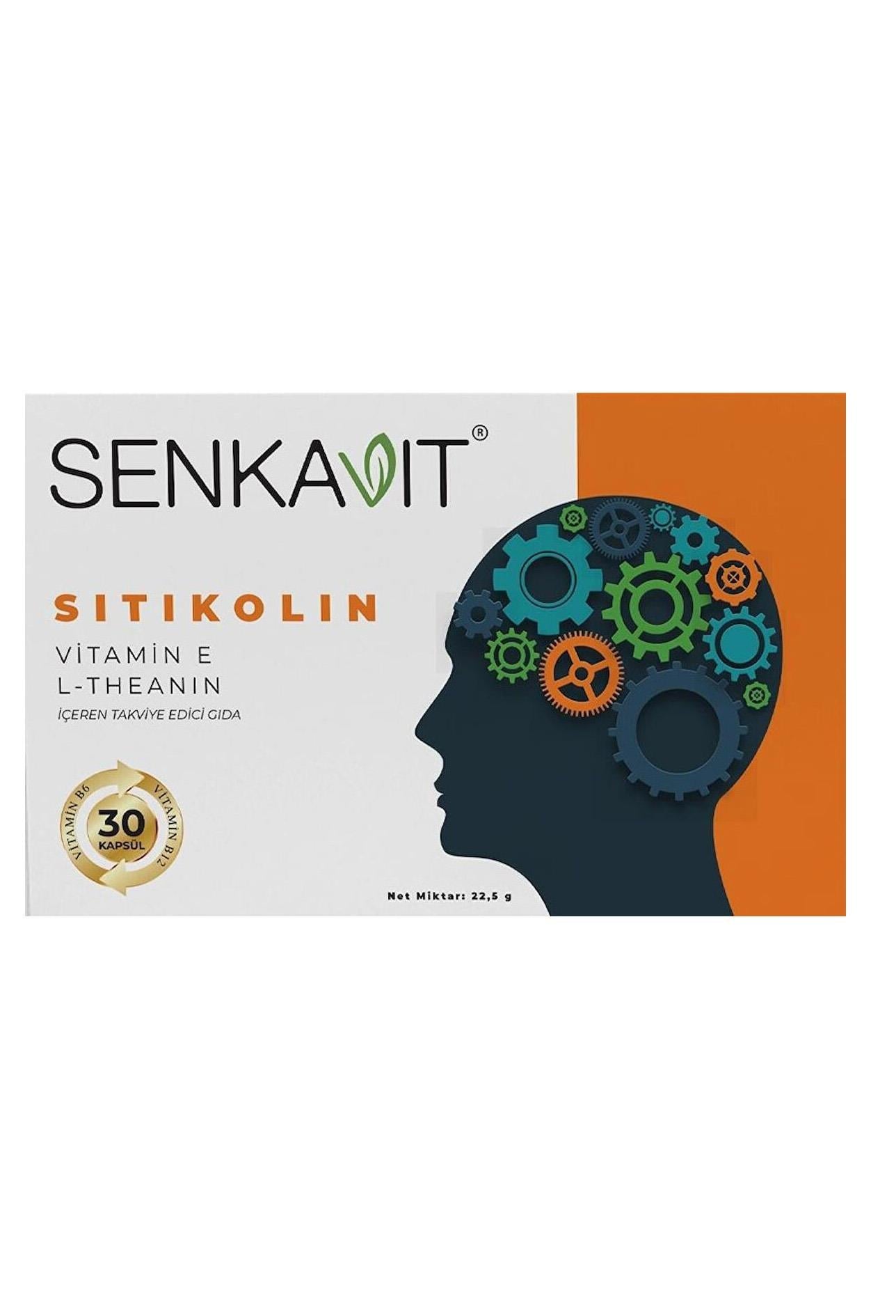 Senkavit Sitikolin + L-Teanin + B6 ve Vitamin E İçeren 30 Kapsül-Senkavit