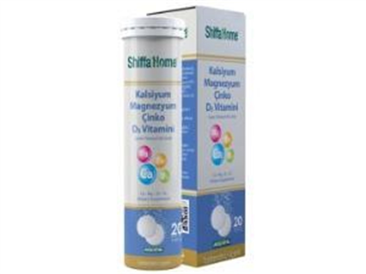 Shiffa Home Kalsiyum Magnezyum Çinko D3 Vitamini 20 Tablet