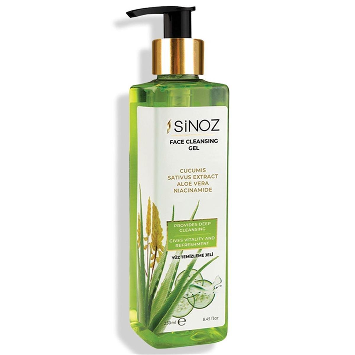 Sinoz Yüz Temizleme Jeli Aloe Vera & Salatalık Özlü 250 ml-Sinoz
