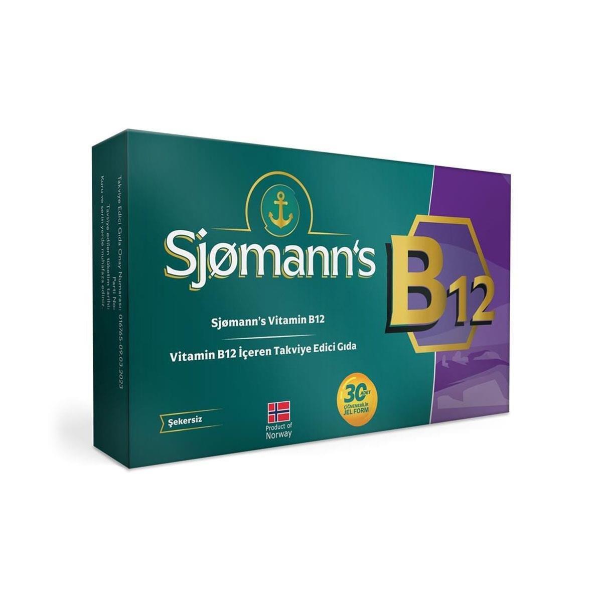Sjomann's Vitamin B12 İçeren Takviye Edici Gıda 30 Adet Çiğnenebilir Jel Form-Easyvit