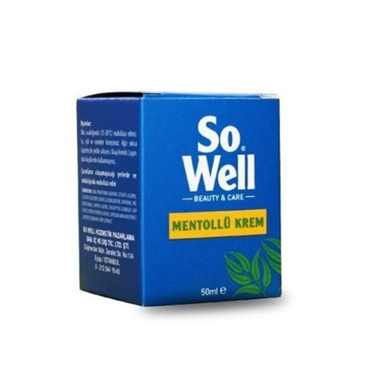 So Well Mentollü Krem 50 Ml