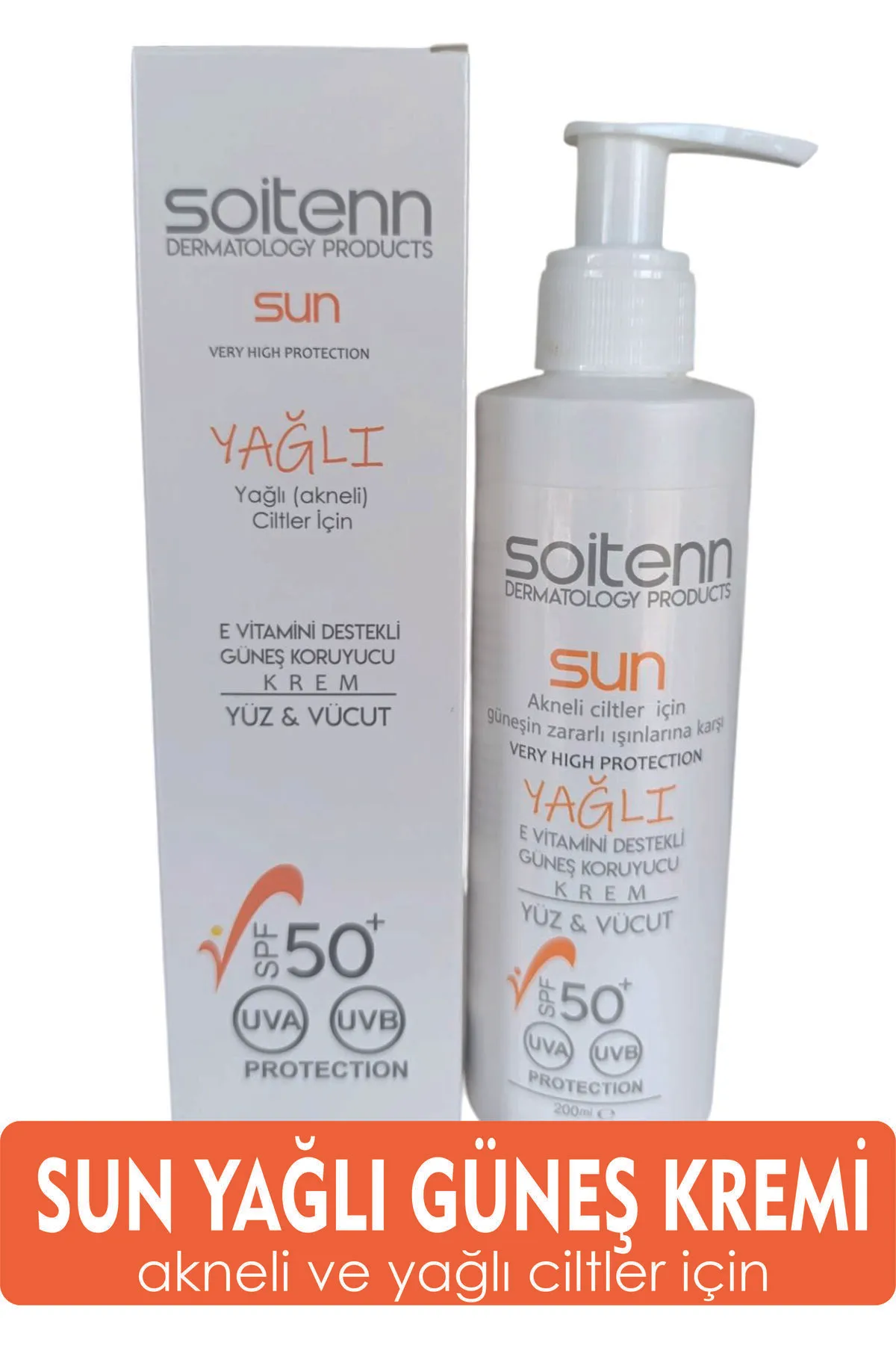 Soitenn Sun Yağlı SPF 50 200 Ml ( Yüz & Vücut İçin Güneş Koruyucu Krem )-Soitenn