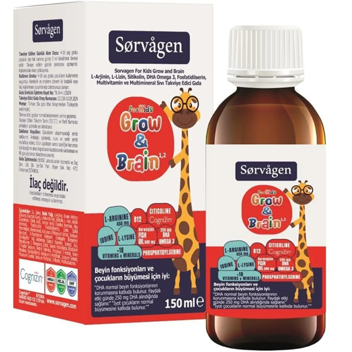 Sorvagen Grow Brain For Kids Sıvı 150 ml-Sorvagen
