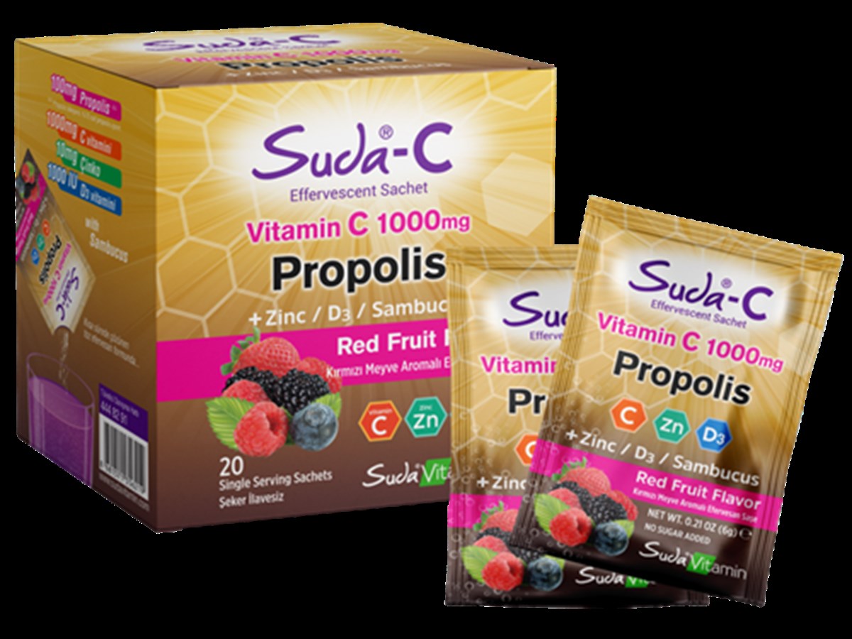 Suda Vitamin Suda-C 1000 Mg Propolis ( Zinc & D3 & Sambucus ) 20 Saşe