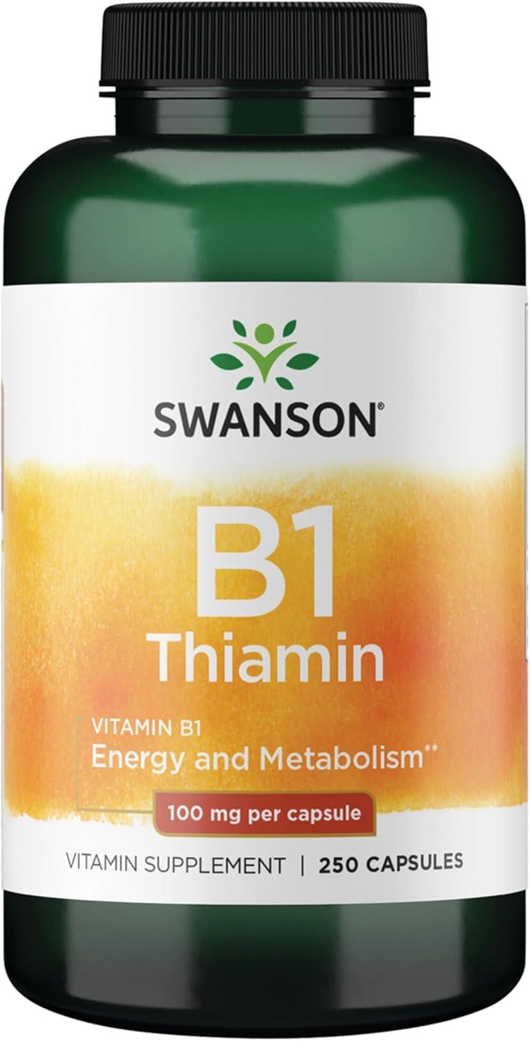 Swanson B1 Thiamin 100 mg 250 Capsules-Swanson