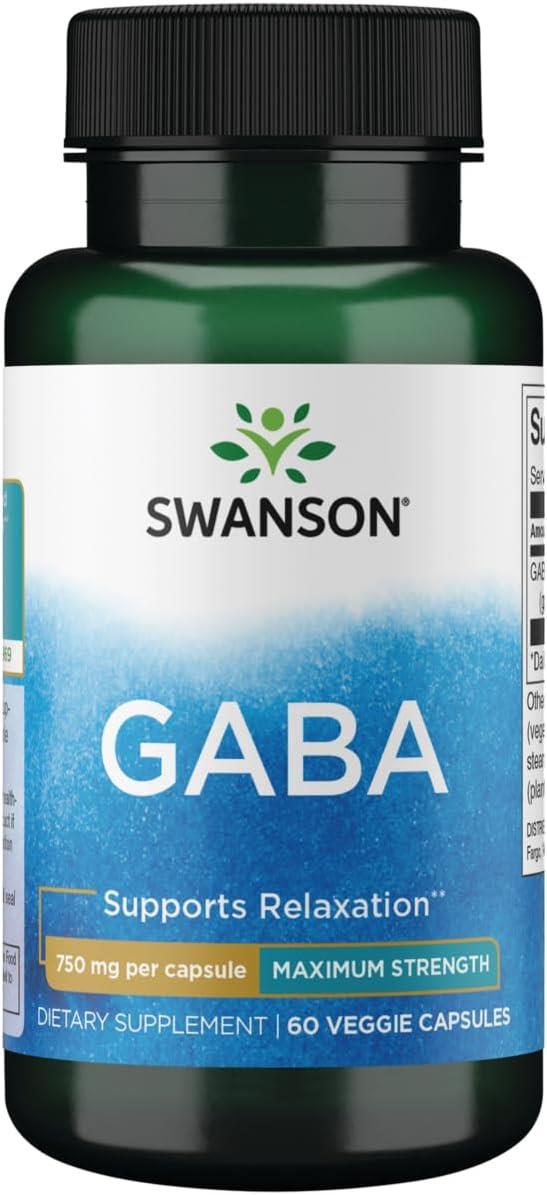 Swanson Gaba Support 750 mg 60 Tablet-Swanson